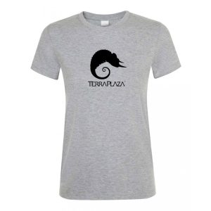 TerraPlaza simple black logo grey melange női póló TerraPlaza simple black logo grey melange női póló