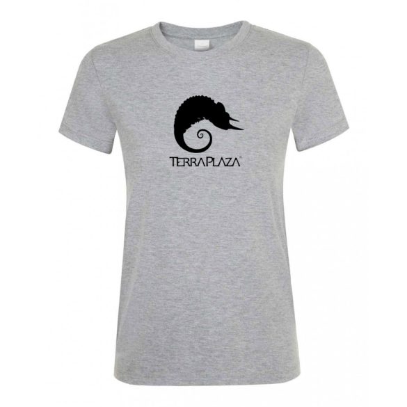 TerraPlaza simple black logo grey melange női póló