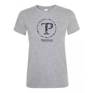 TerraPlaza kör logo grey melange női póló TerraPlaza kör logo grey melange női póló