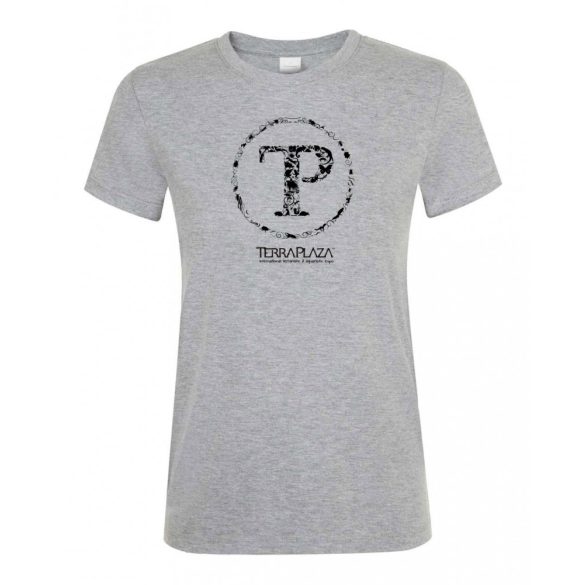 TerraPlaza kör logo grey melange női póló