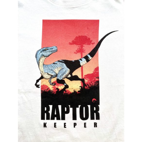 Raptor keeper dinoszaurusz white női póló