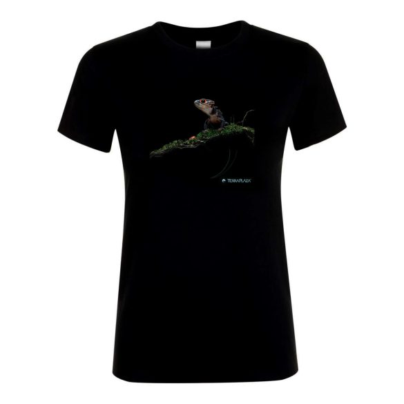Krokodilszkink egyszerűsített fekete női póló