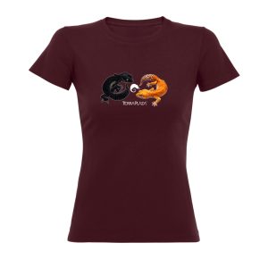 Leopárdgekkók burgundi női póló