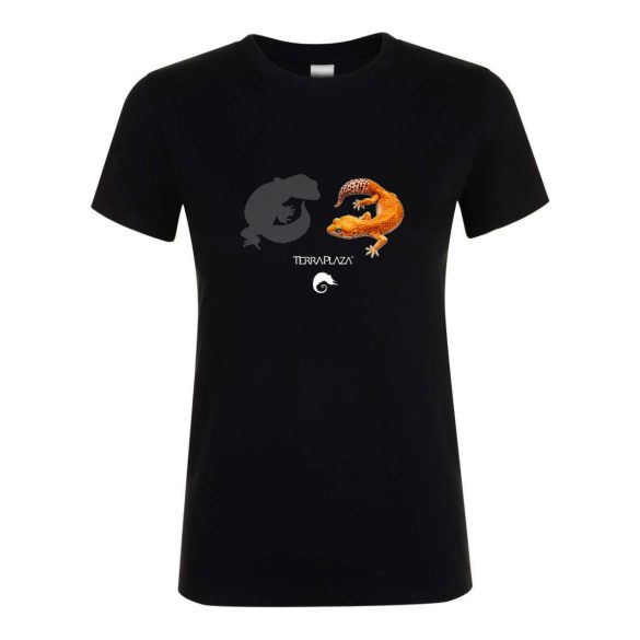 Leopárdgekkók fekete páros póló