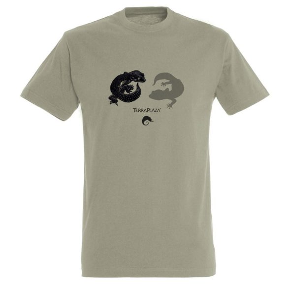 Leopárdgekkók khaki páros póló