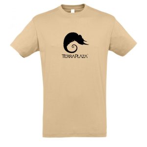 TerraPlaza simple black logo sand férfi póló TerraPlaza simple black logo sand férfi póló