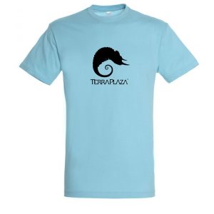 TerraPlaza simple black logo atoll blue férfi póló