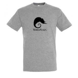 TerraPlaza simple black logo grey melange férfi póló TerraPlaza simple black logo grey melange férfi póló
