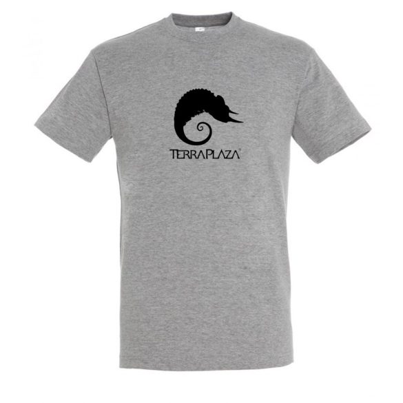 TerraPlaza simple black logo grey melange férfi póló