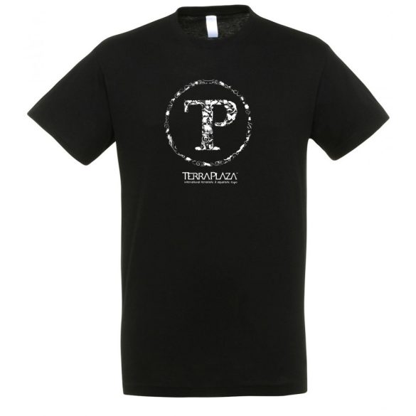 TerraPlaza kör fehér logo fekete férfi póló