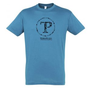 TerraPlaza kör logo aqua férfi póló