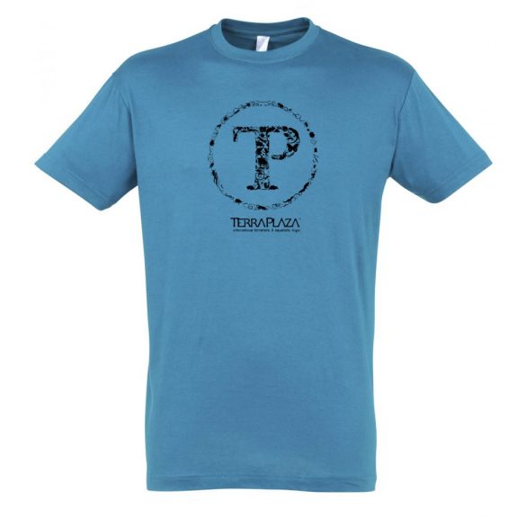 TerraPlaza kör logo aqua férfi póló
