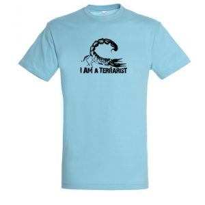 I’m a terrarist scorpion atoll blue férfi póló