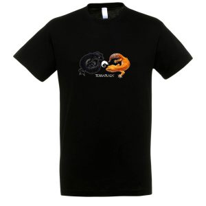 Leopárdgekkók fekete férfi póló