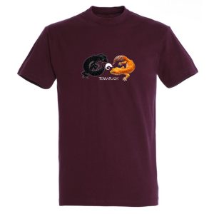 Leopárdgekkók burgundi férfi póló