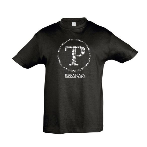 TerraPlaza kör fehér logo fekete gyermek póló