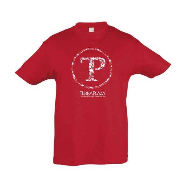 TerraPlaza kör fehér logo red gyermek póló