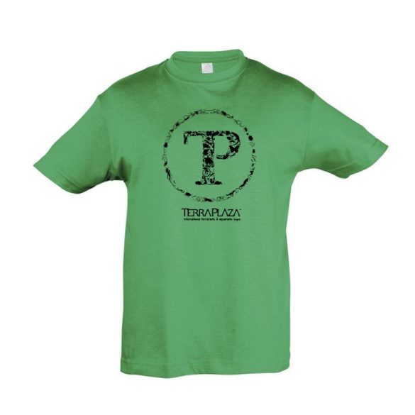 TerraPlaza kör fekete logo kelly green gyermek póló