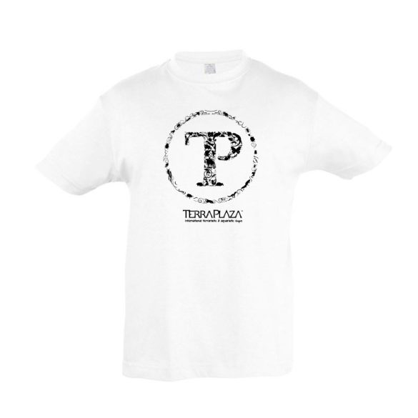 TerraPlaza kör fekete logo fehér gyermek póló