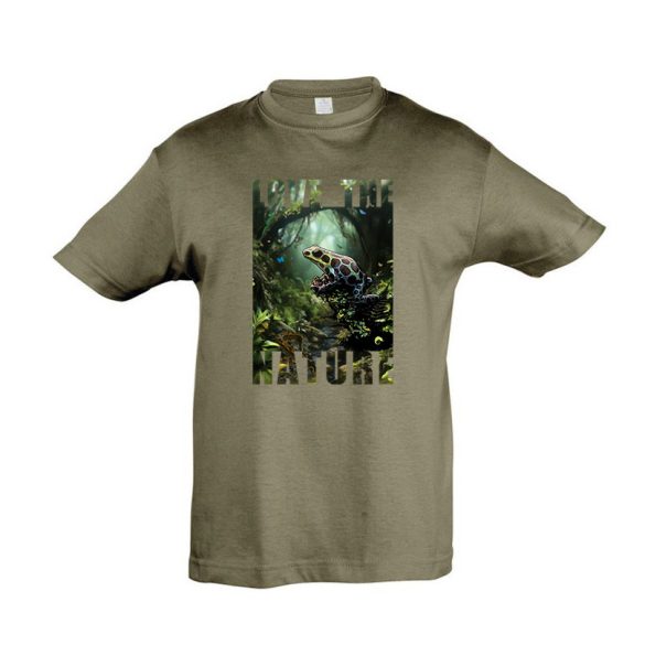 Ranitomeya army színű gyermek póló