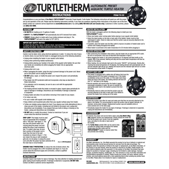 ZooMed TurtleTherm™ 100W szabályozható fűtő vízi teknősöknek