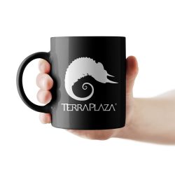 TerraPlaza simple logo fekete bögre